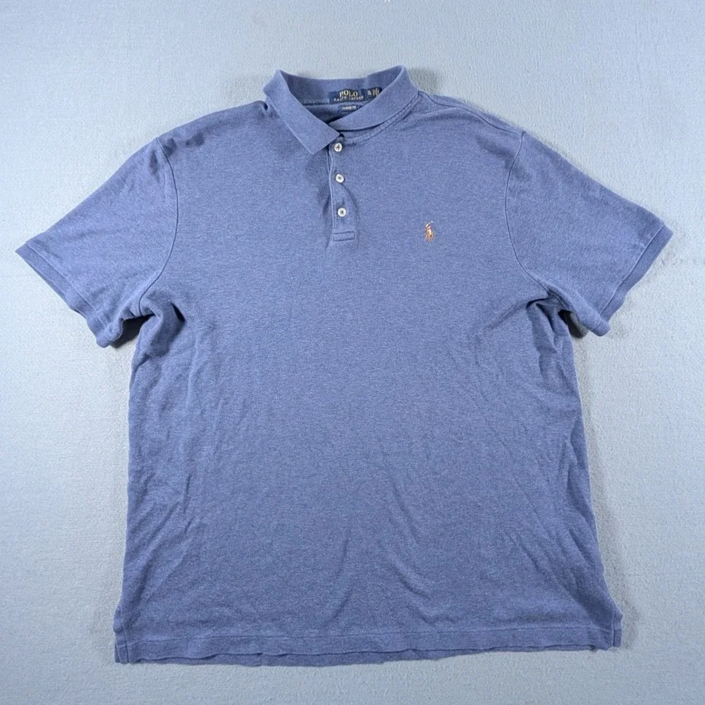 Polo Ralph Lauren Polo Shirt Mens XL‎ Blue Classic Fit Short Sleeve Logo